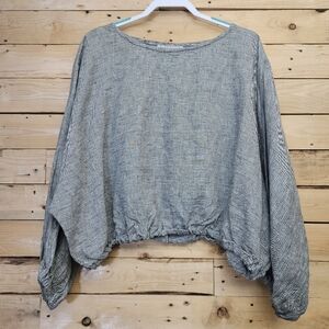 bryn Walker Heathered Gray Cropped Dolman Pullover